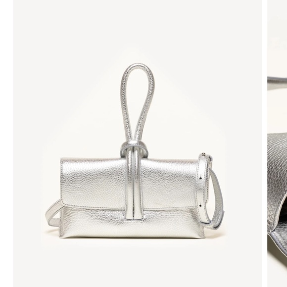 M Gemi Francesca Silver Leather Clutch - Picture 2 of 7